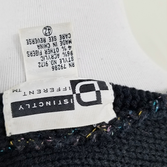 Vintage Ugly Sweater Neon Beaded Sequin Rainbow - Picture 7 of 7